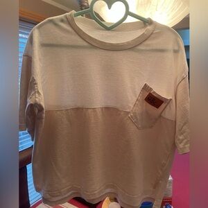 Fashion MBC Wear cropped 2 tone size L tee shirt